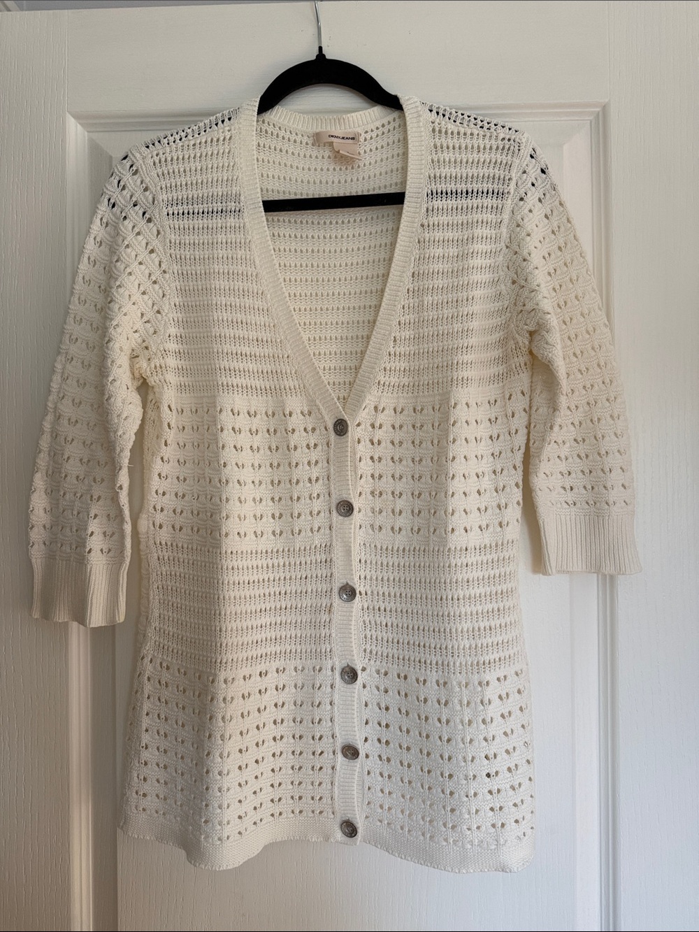 DKNY Open-Knit Cardigan Sweater